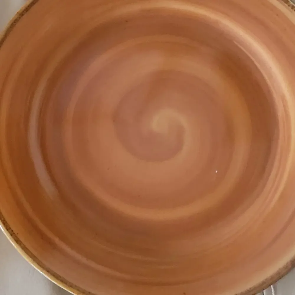 Thomson Pottery Kenya Brown Yellow Swirl Pasta Bowls Set of 2‎